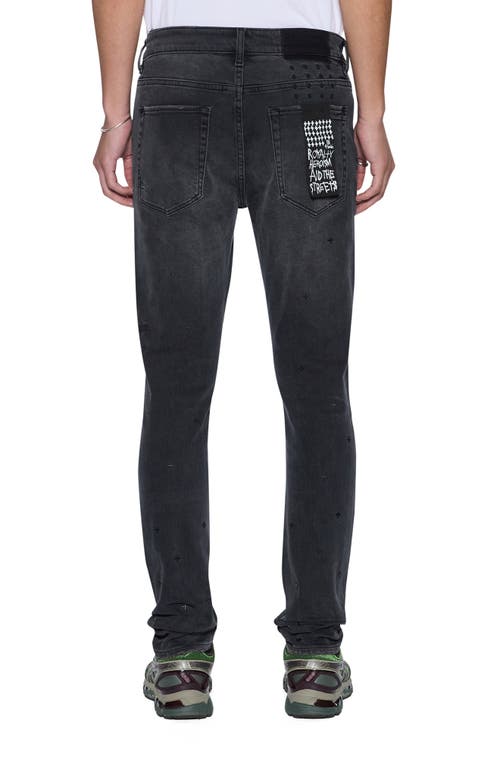 Ksubi Van Winkle Third Degree Embroidered Skinny Jeans In Black