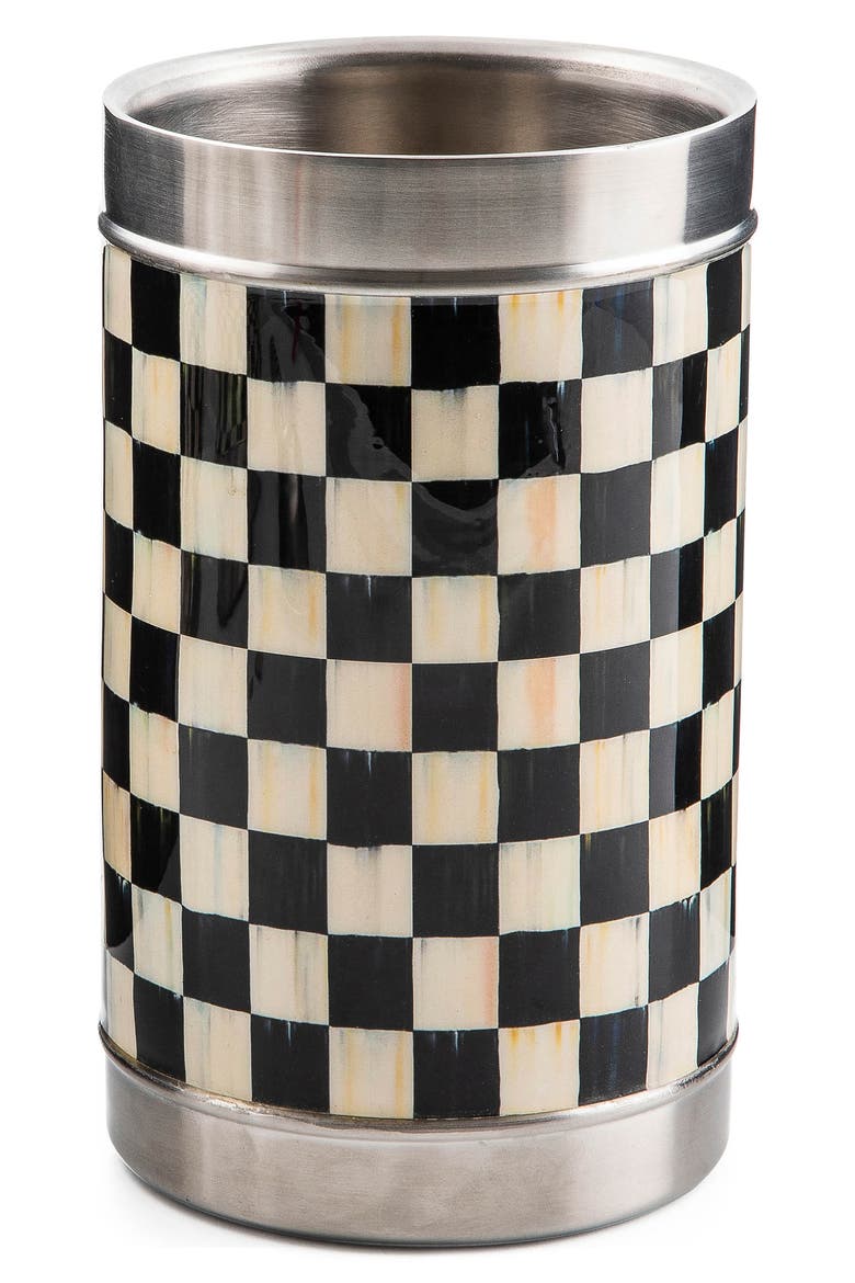 Courtly Check Wine Cooler, Main, color, BLACK/ SILVER
