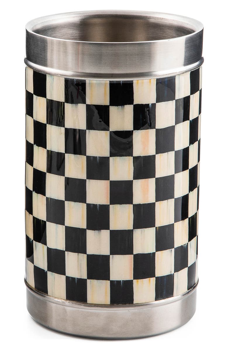 MACKENZIE CHILDS Courtly Check Wine Cooler, Main, color, Black/ Silver