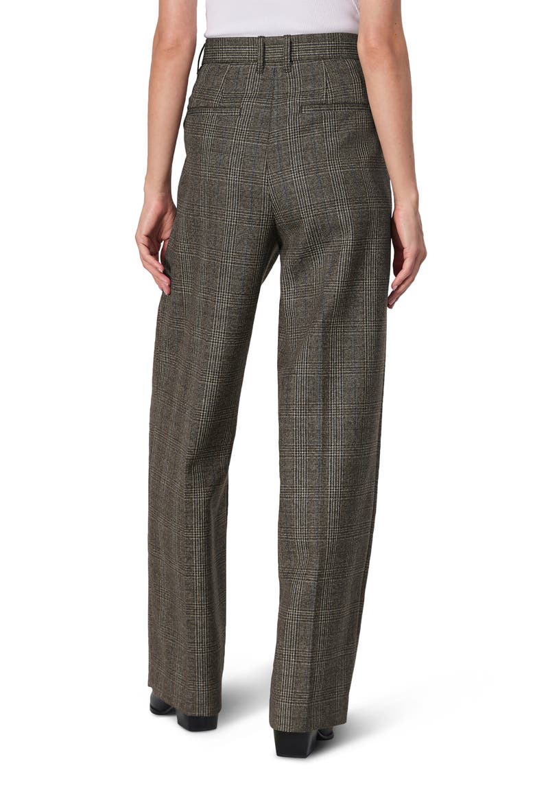 Francine Plaid Virgin Wool Pants, Alternate, color, BROWNPLAID