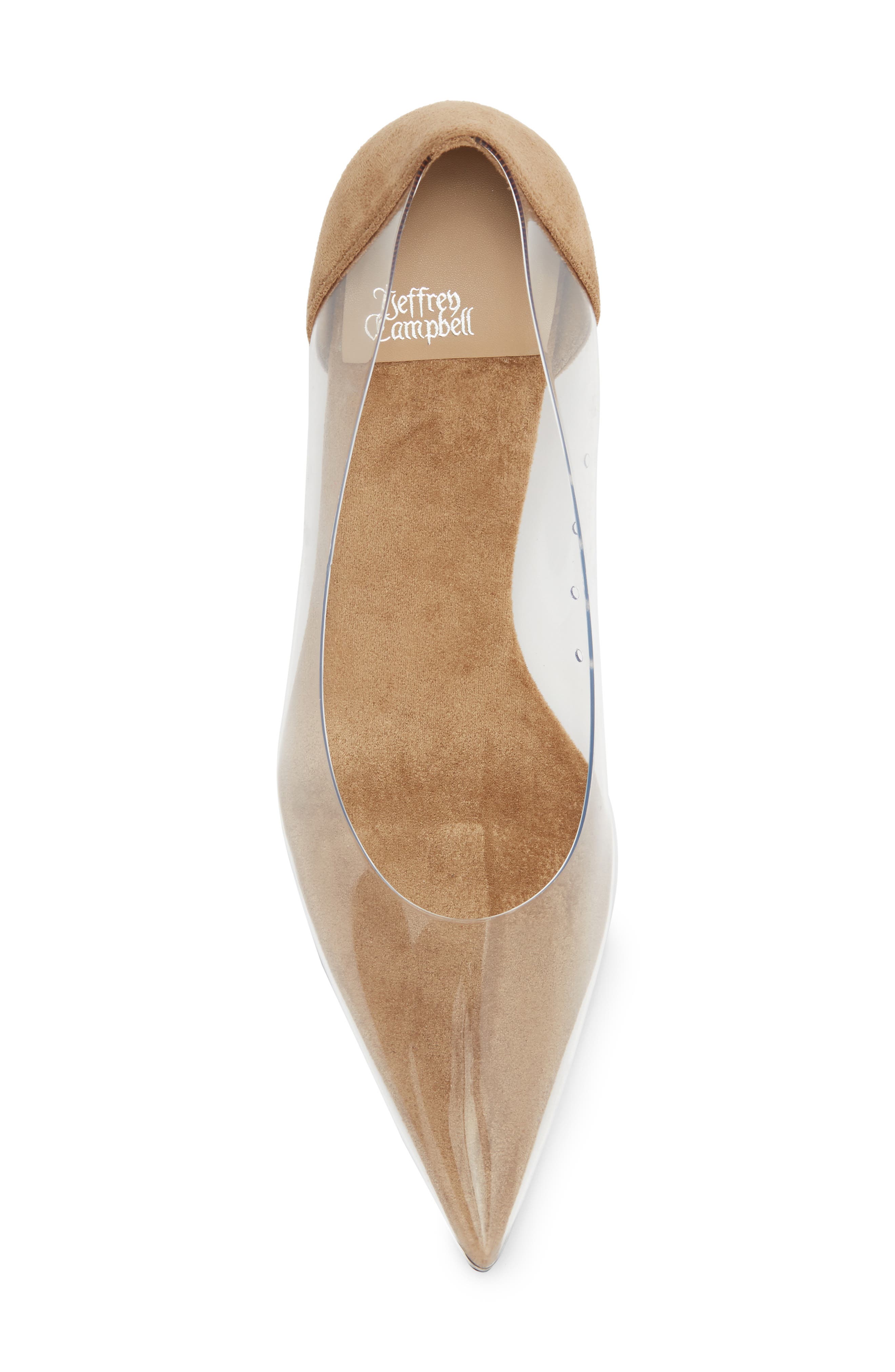 Clear Vinyl Kitten Heel Pump, Alternate, color, BEIGE SUEDE CLEAR