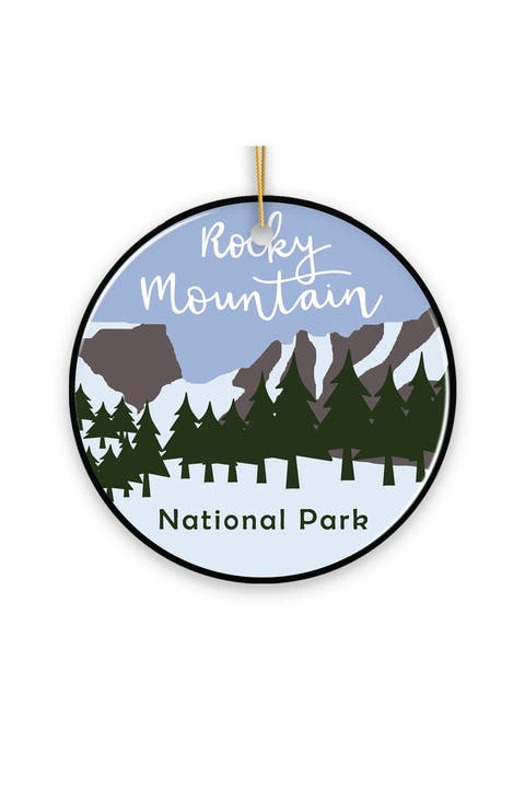 Rocky Mountain Snowy Peaks Ceramic Ornament - Version 1