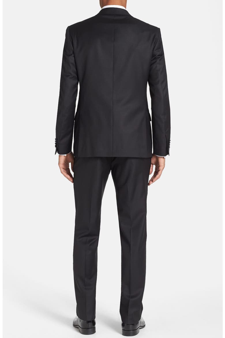 Trim Fit Wool Tuxedo, Alternate, color, BLACK