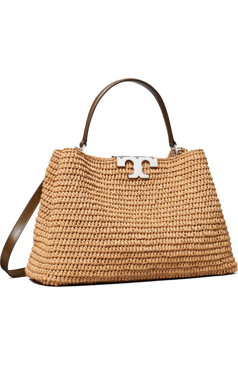 Tory Burch Eleanor Straw Satchel, Alternate, color, Honeycomb