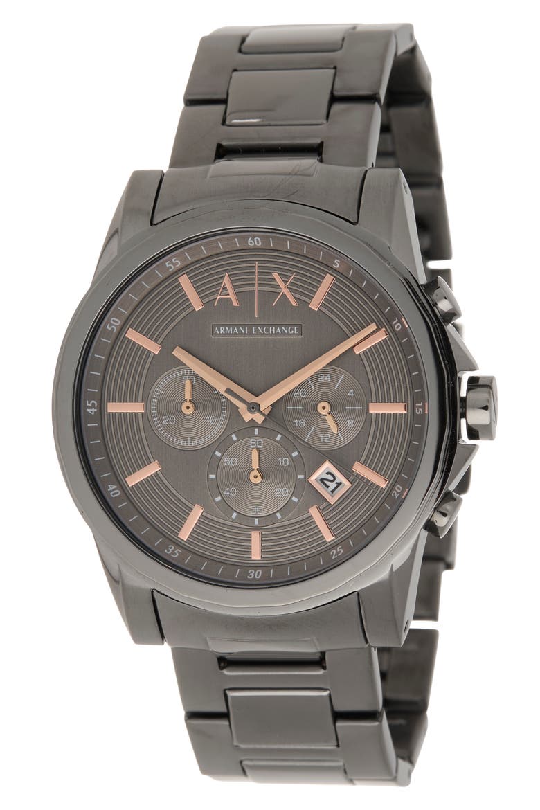 Men's Chronograph Bracelet Watch, 45mm, Main, color, GUNMETAL