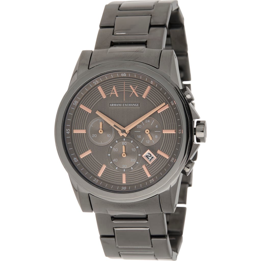 AX Armani Exchange Men's Chronograph Bracelet Watch, 45mm in Gunmetal at Nordstrom Rack