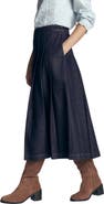 Boden Aya Pleated Denim Midi Skirt