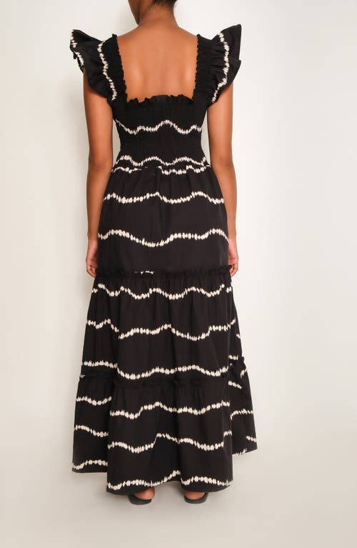 Shop The Lulo Project Sunset Print Smocked Stretch Cotton Maxi Dress