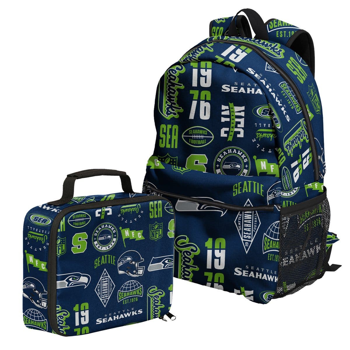 Seattle Seahawks Backpack and Lunchbox Set, Main, color, Navy