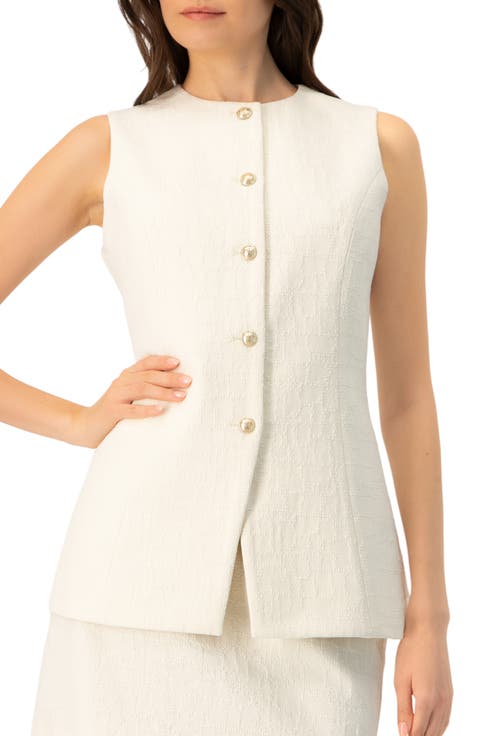 Tailored Vest with Front Buttons