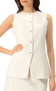 IVONNE Tailored Vest with Front Buttons