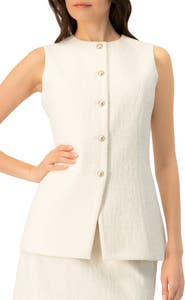 IVONNE Tailored Vest with Front Buttons