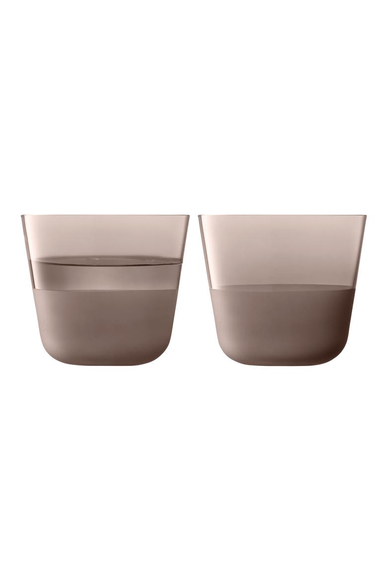 Arc Contrast Set of 4 Tumblers, Main, color, BROWN
