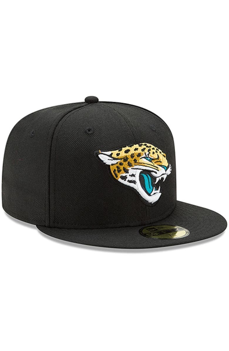 New Era Men's New Era Black Jacksonville Jaguars Head Logo Omaha 59FIFTY Fitted Hat, Alternate, color, 