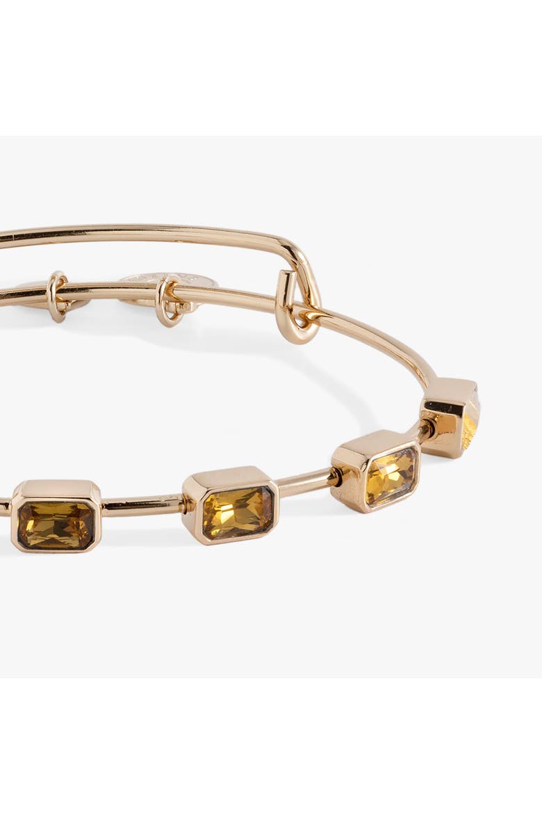 November Birthstone Emerald Cut Bangle, Alternate, color, Gold