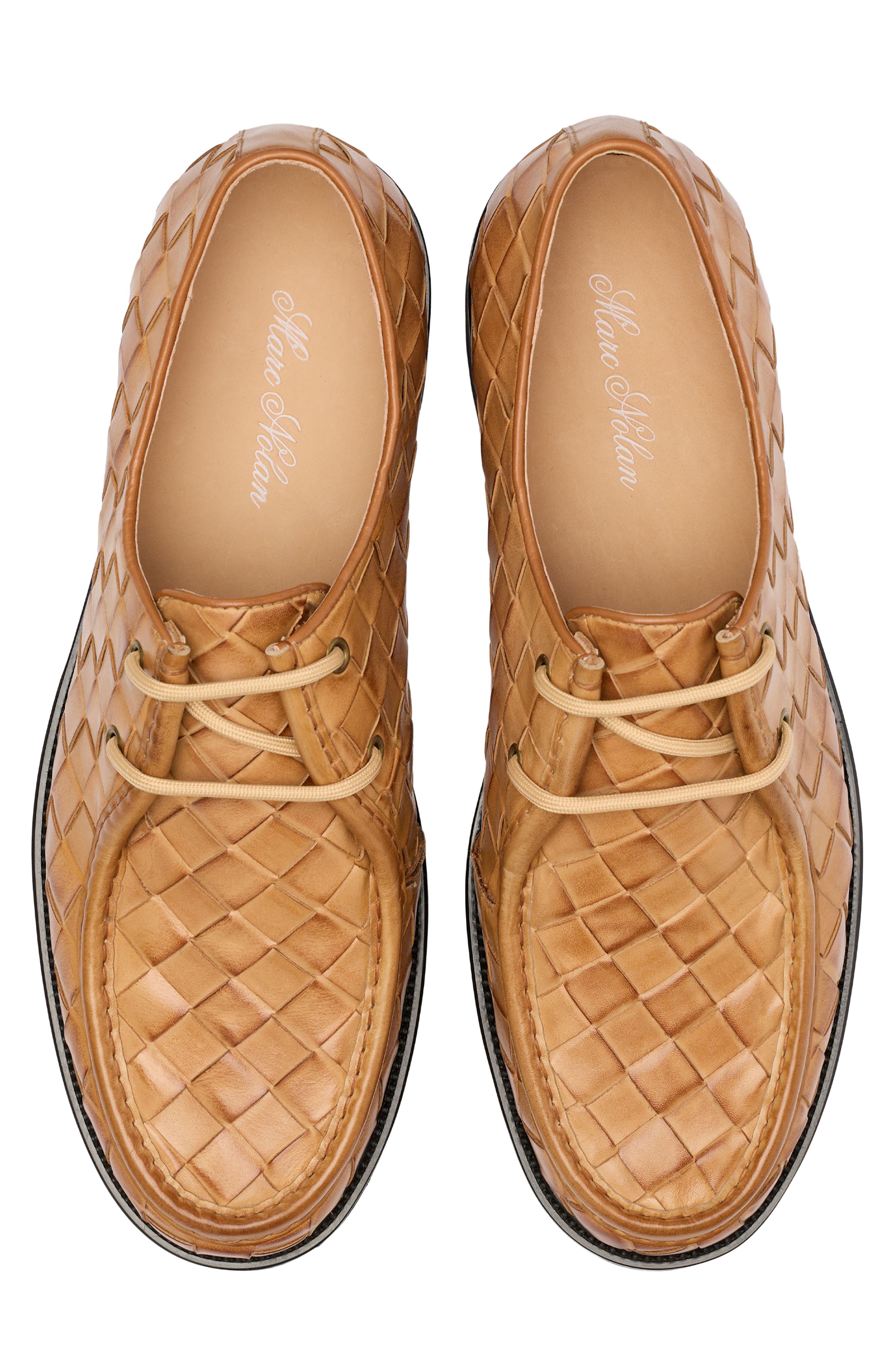Montana Woven Leather Loafer, Alternate, color, CAMEL