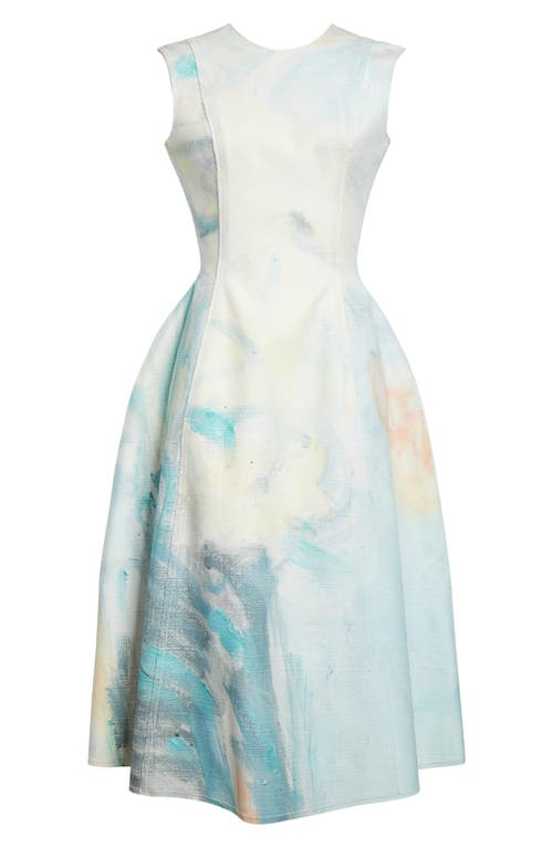Erdem Kaye Donachie Print Cotton Midi Dress In Blue