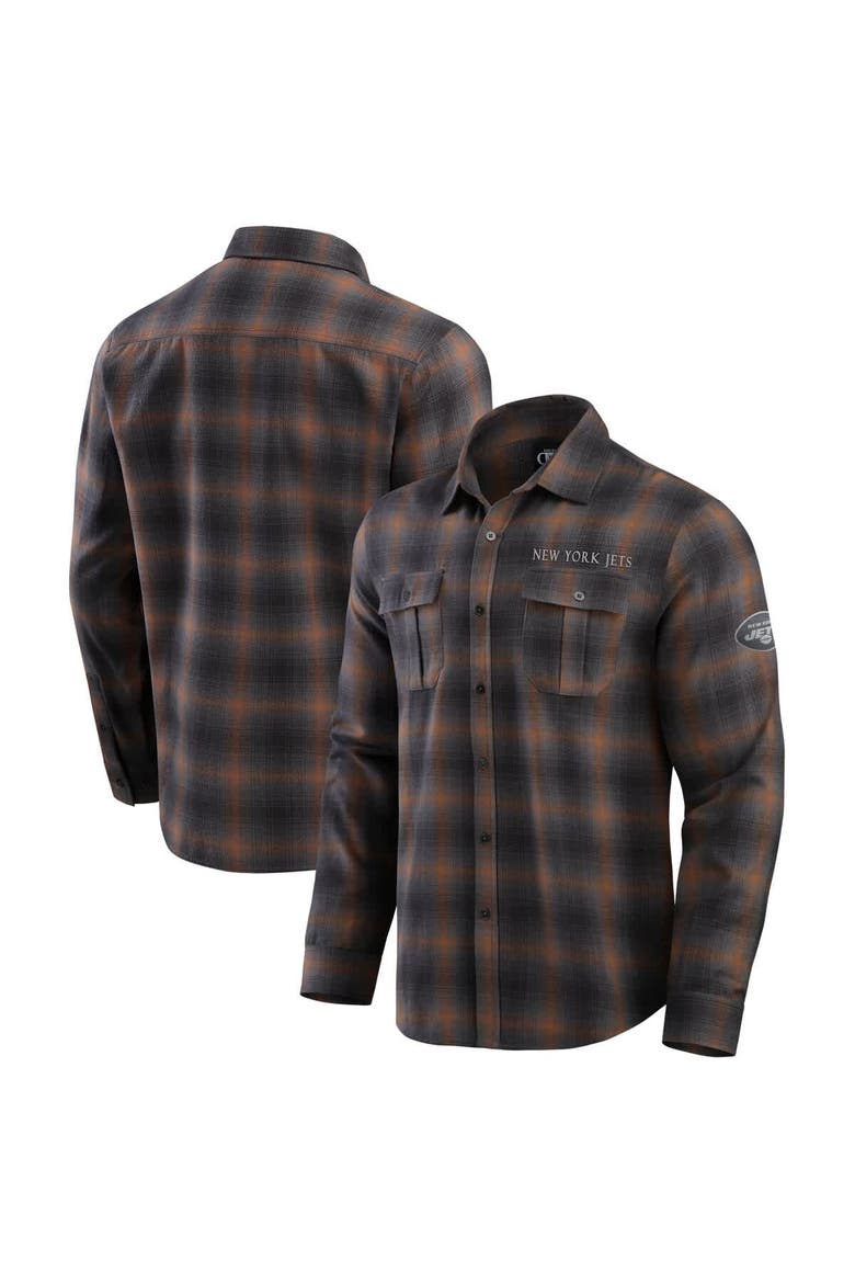 Men's Darius Rucker Collection by Fanatics Charcoal New York Jets Classic Flannel Long Sleeve Button-Up Shirt, Main, color, Charcoal