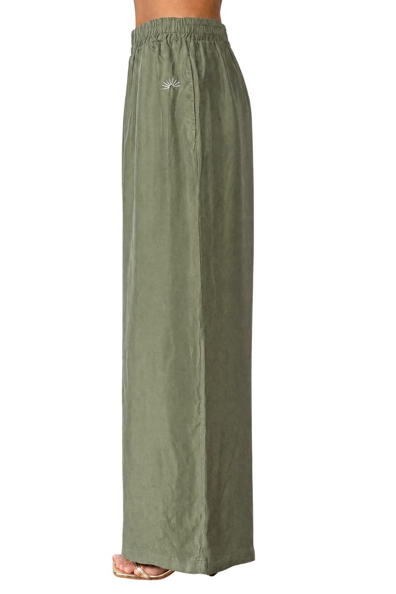 The Riviera Cupro Wide Leg Pants, Alternate, color, OLIVE