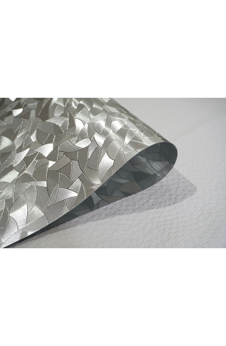 DAINTY HOME Mirrored Set of 6 Placemats, Alternate, color, Silver