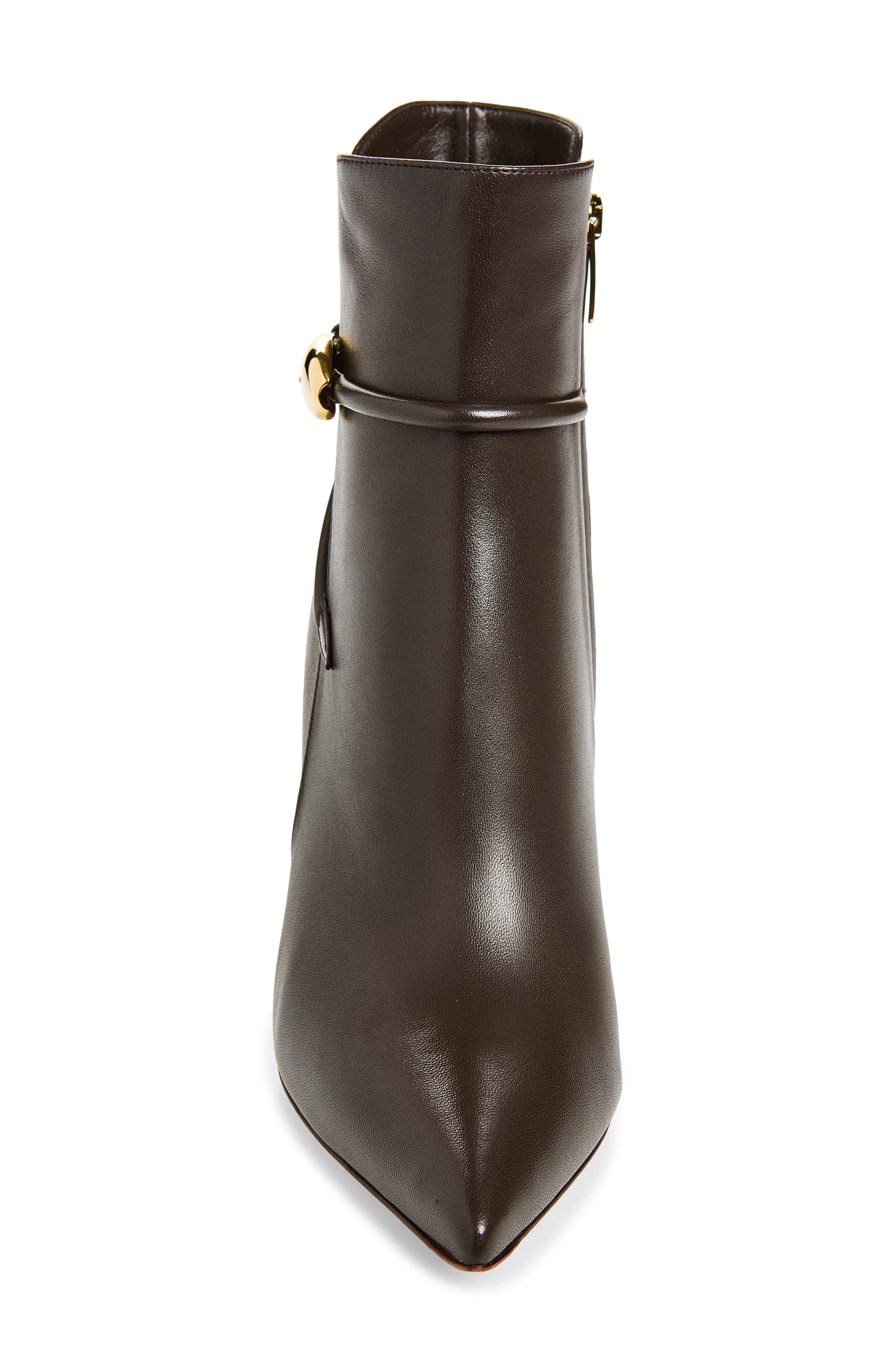 Belted Pointed Toe Bootie, Alternate, color, MOKA
