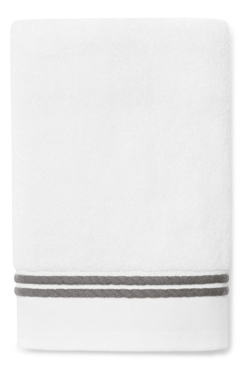 SFERRA Aura Nuova Combed Cotton Hand Towel, Main, color, White/ Charcoal