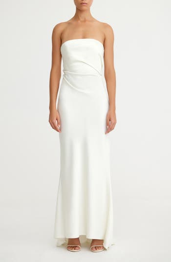 Lucile Strapless Satin Gown with Train