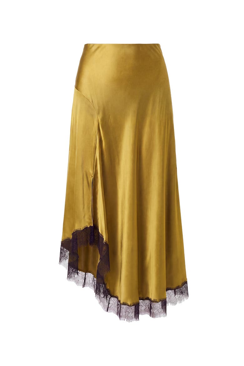 London lace Trim Asym Skirt, Alternate, color, CELADON