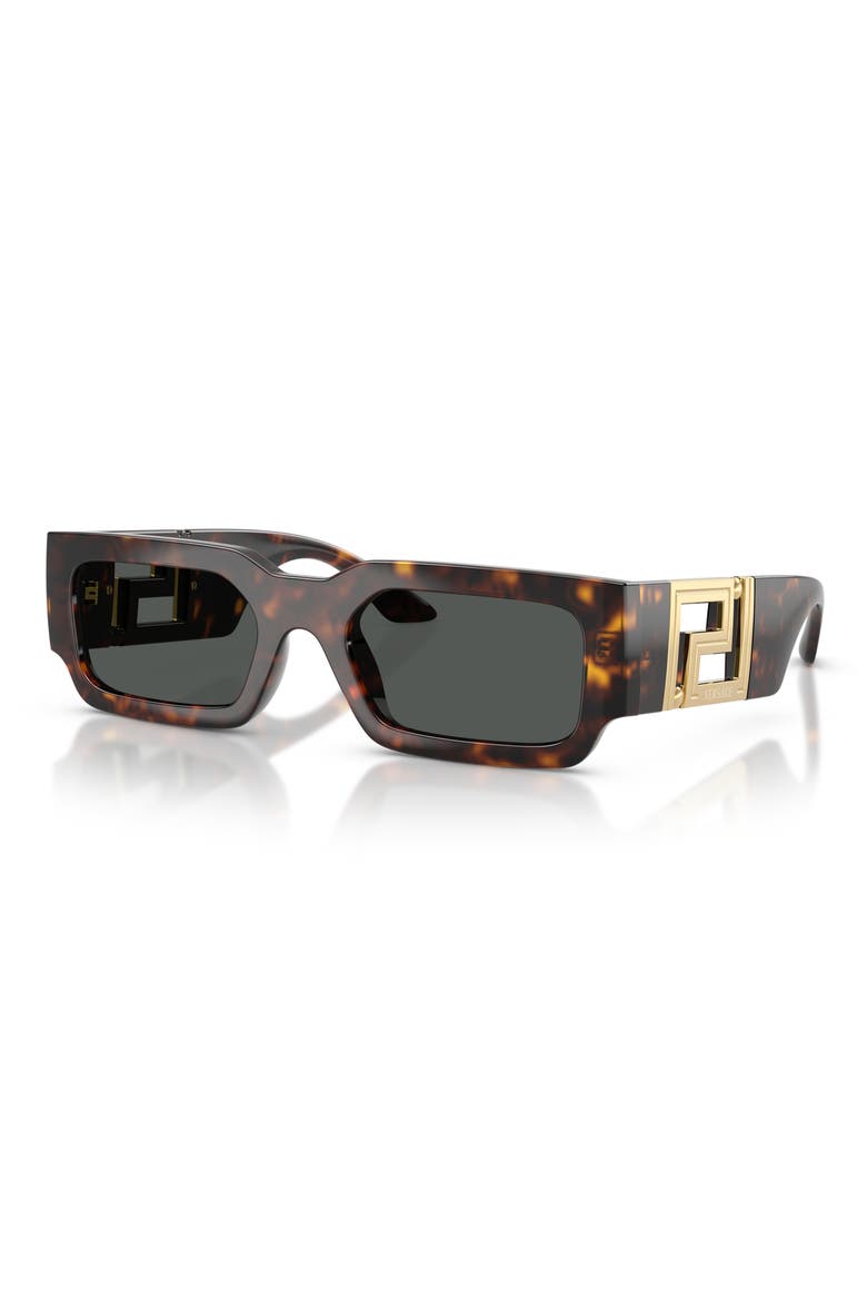54mm Rectangular Sunglasses, Alternate, color, HAVANA / DARK GREY