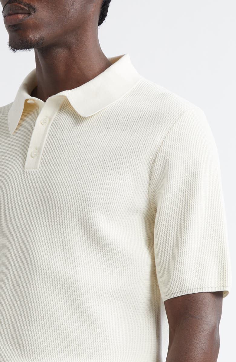 Dolce&Gabbana Cotton Knit Polo, Alternate, color, W0001 Natural White