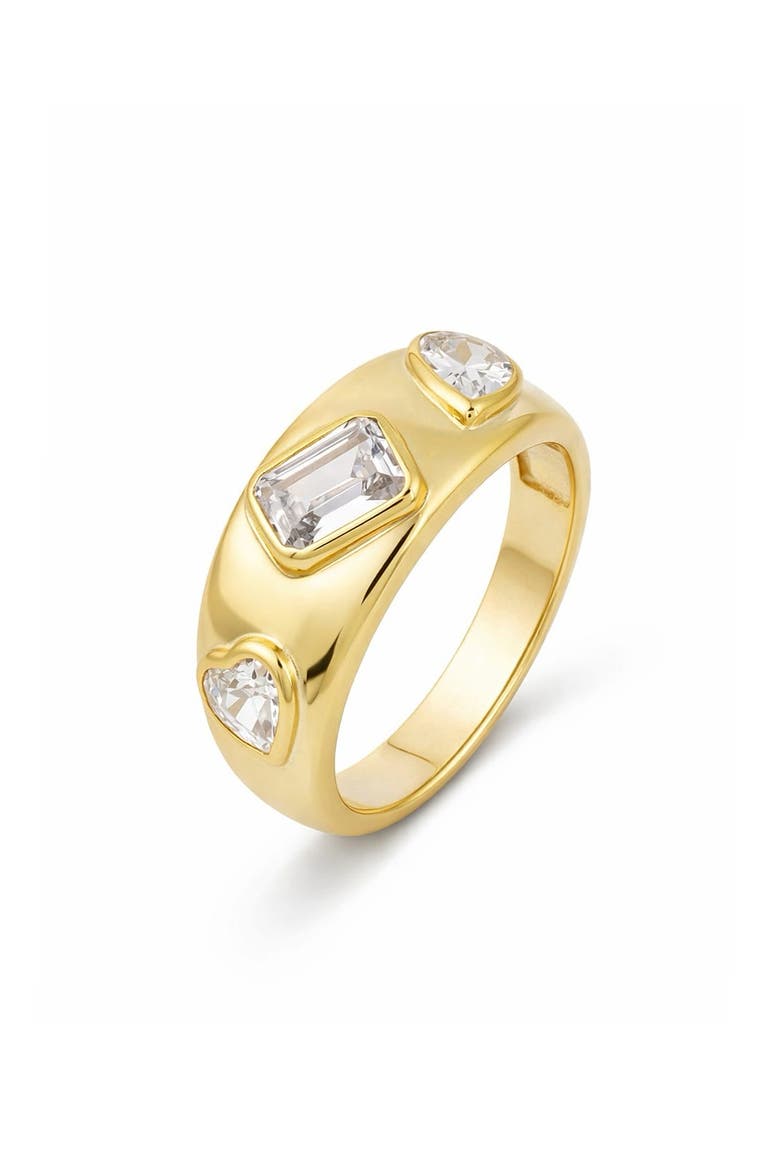 Mix Shape Band Ring, Main, color, GOLD
