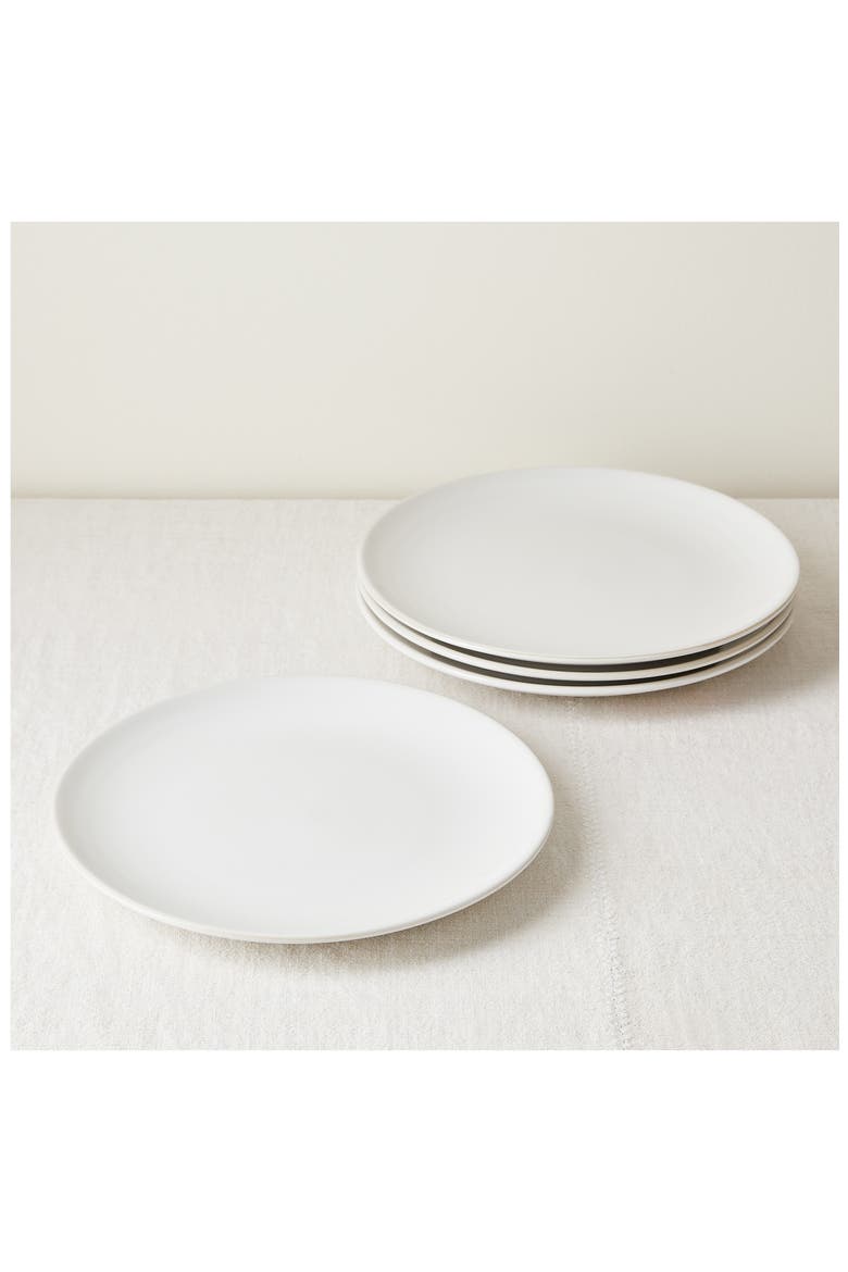 Set of 4 Dinner Plates, Main, color, WHITE