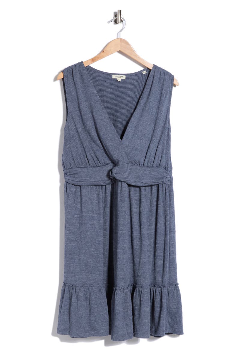 Front Knot Tiered Dress, Alternate, color, DENIM-DENIM