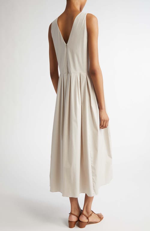 Shop Max Mara Moira Pleated Sleeveless Dress In Ecru