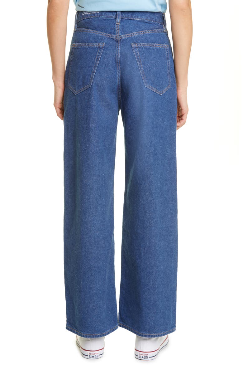 Unisex High Waist Wide Leg PPRMINT™ Organic Cotton & Hemp Jeans, Alternate, color, MID WASH