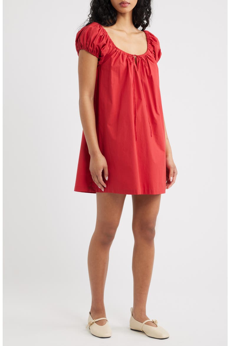 Marblau Cap Sleeve Cotton Shift Minidress, Main, color, CHILLI