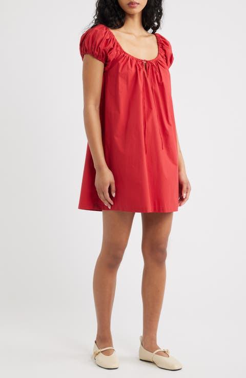 Marblau Cap Sleeve Cotton Shift Minidress