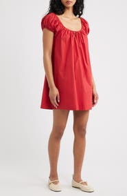 Faithfull the Brand Marblau Cap Sleeve Cotton Shift Minidress