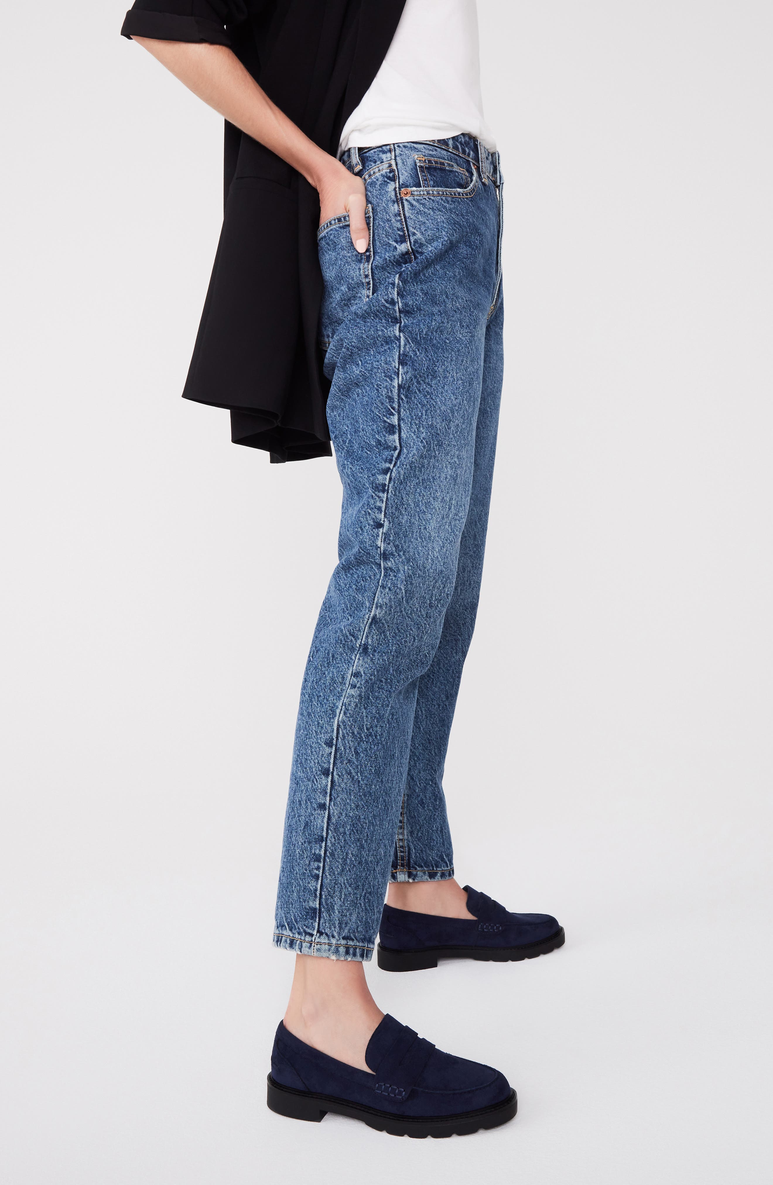 Emmylou Penny Loafer, Alternate, color, NAVY