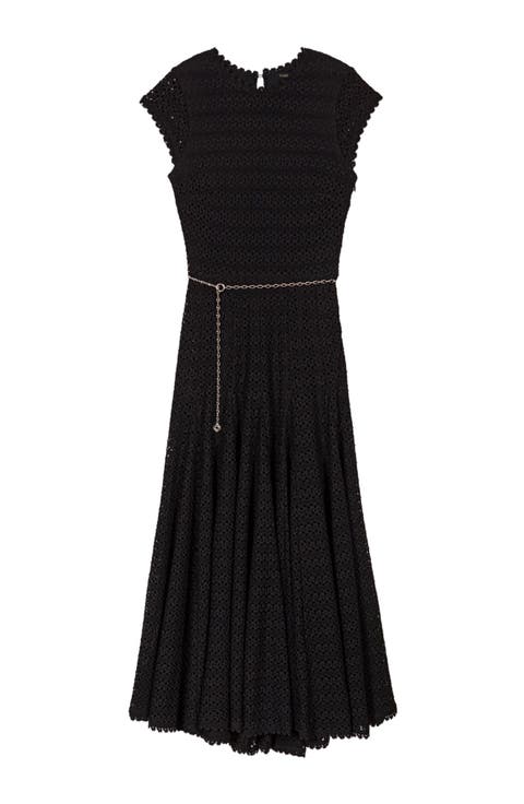 Crochet-knit maxi dress