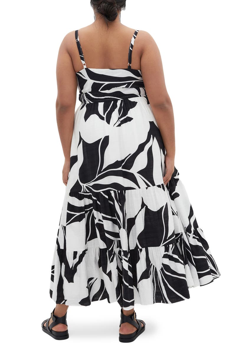 City Chic Kehlani Print Sleeveless Maxi Dress, Alternate, color, Palm Paradise
