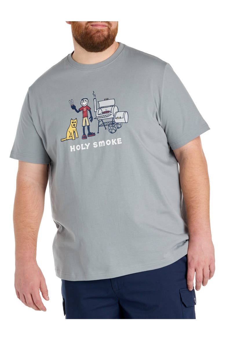 Big & Tall Holy Smoke Graphic Tee, Main, color, GREY