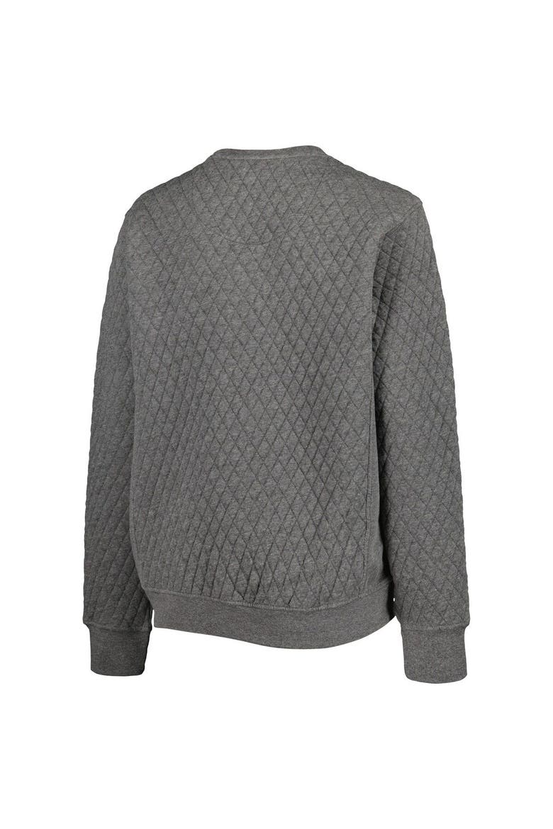 Women's Pressbox Heather Charcoal Cincinnati Bearcats Moose Quilted Pullover Sweatshirt, Alternate, color, Heather Gray