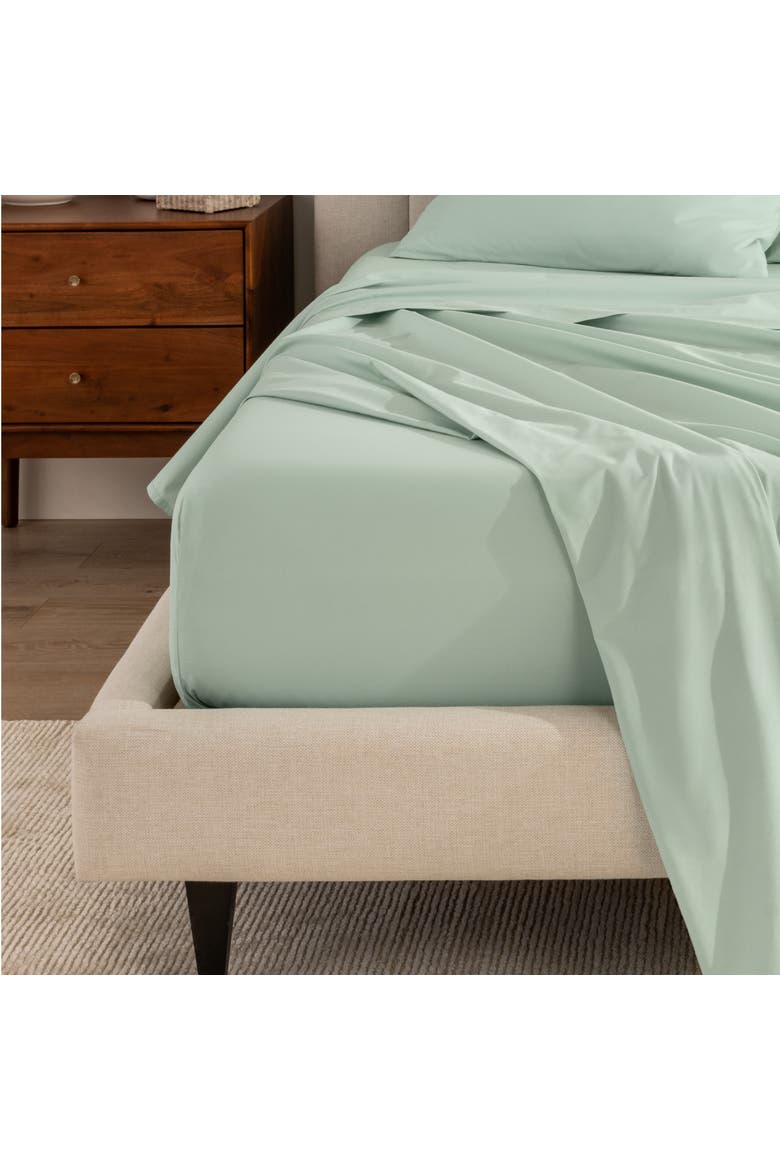 100% Organic Cotton Percale Sheet Set - Split King, Alternate, color, Willow