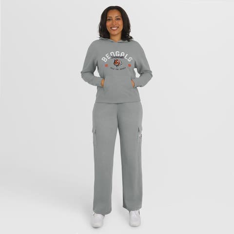 Women's WEAR by Erin Andrews Gray Cincinnati Bengals Waffle-Knit Long Sleeve Hooded Shirt & Pants Lounge Set