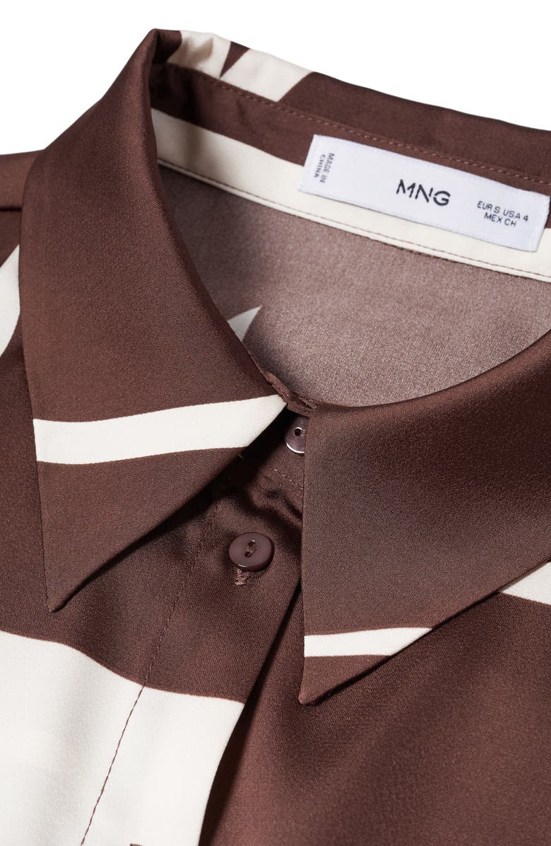 MANGO Print Satin Shirt, Alternate, color, 