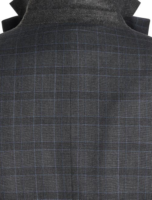 Michael Kors Big & Tall Windowpane Sport Coat In Charcoal