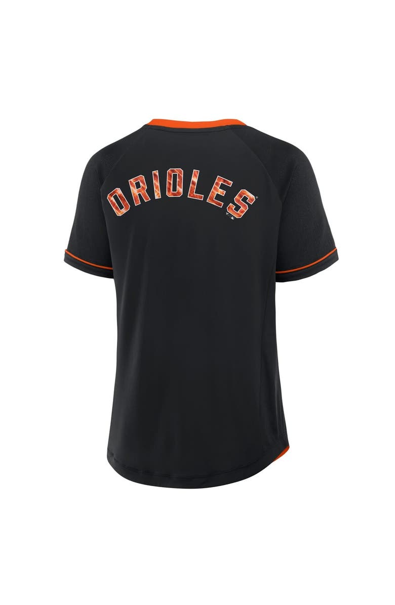 FANATICS Women's Fanatics Black Baltimore Orioles Cooperstown Collection League Diva Raglan V-Neck T-Shirt, Alternate, color, Black