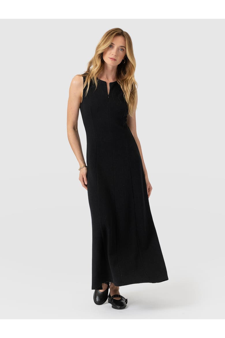 Orla Sleeveless Midi Dress, Main, color, Black Textured