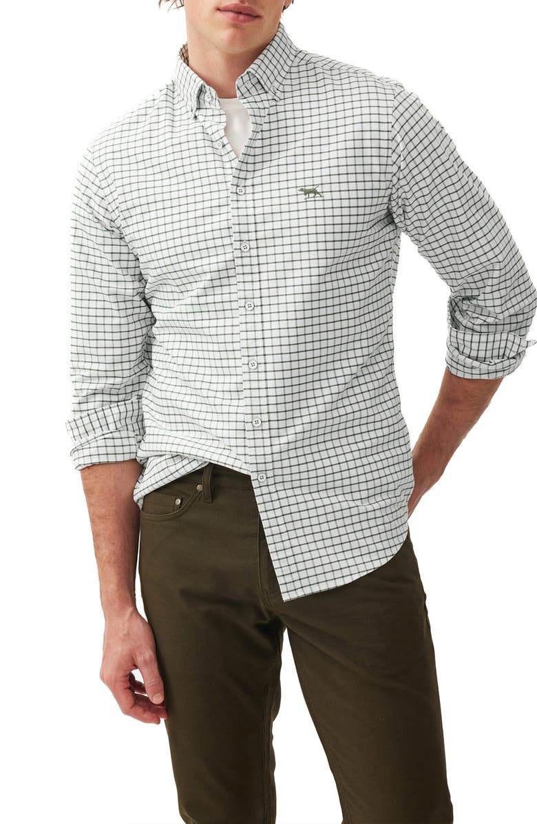 Rodd & Gunn Gunn Check Oxford Button-Down Shirt, Main, color, Olive
